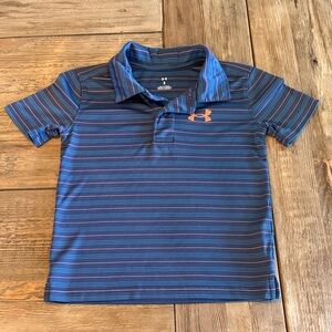Under Armour Kids Polo with Blue and Orange Stripes 5T